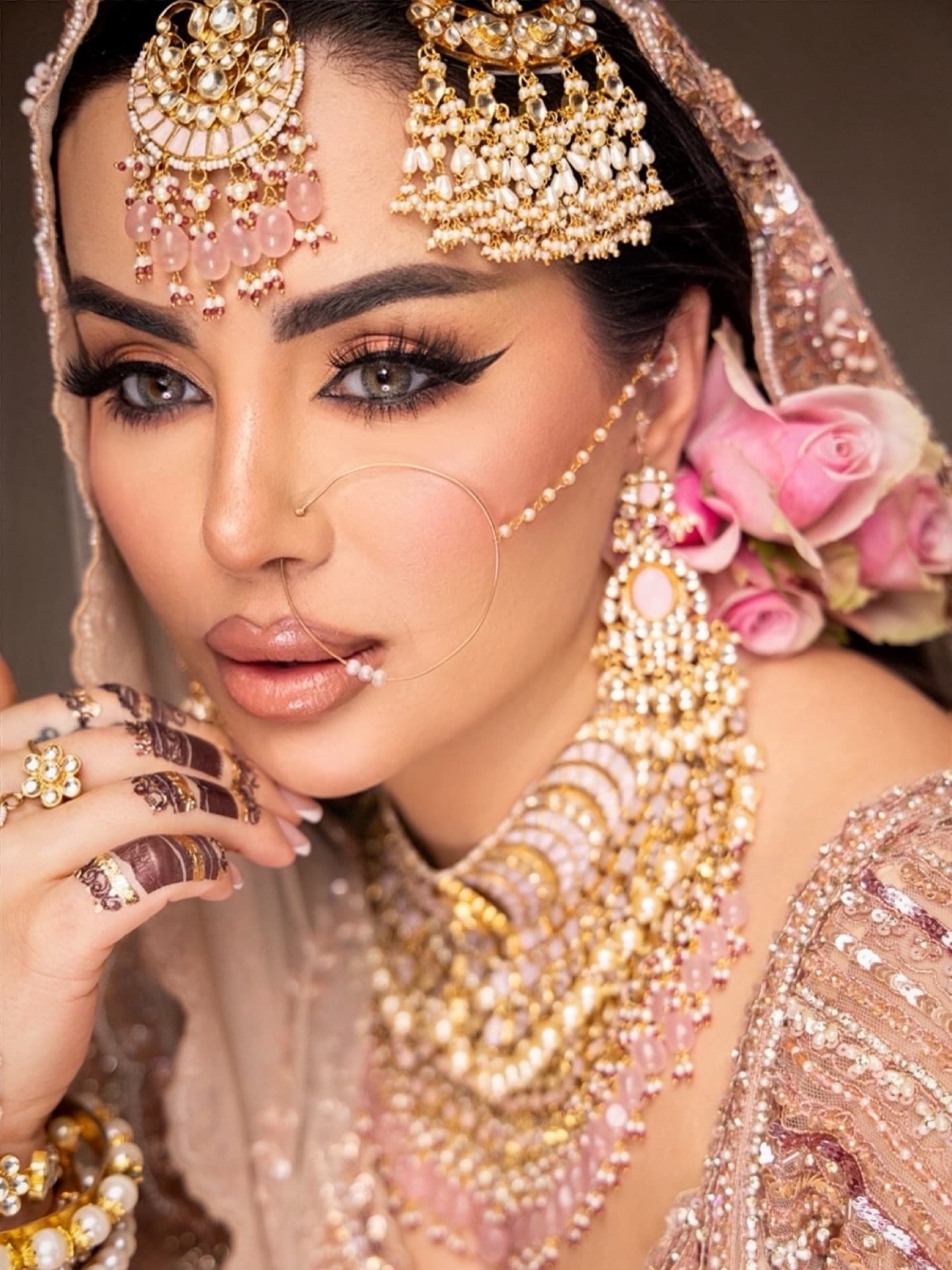 Golden hour bridal portrait