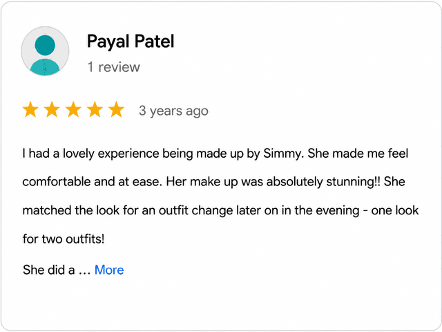Bride Testimonial & Review 4 - Simmy Kaur Bakshi Luxury Bridal Hair and Makeup