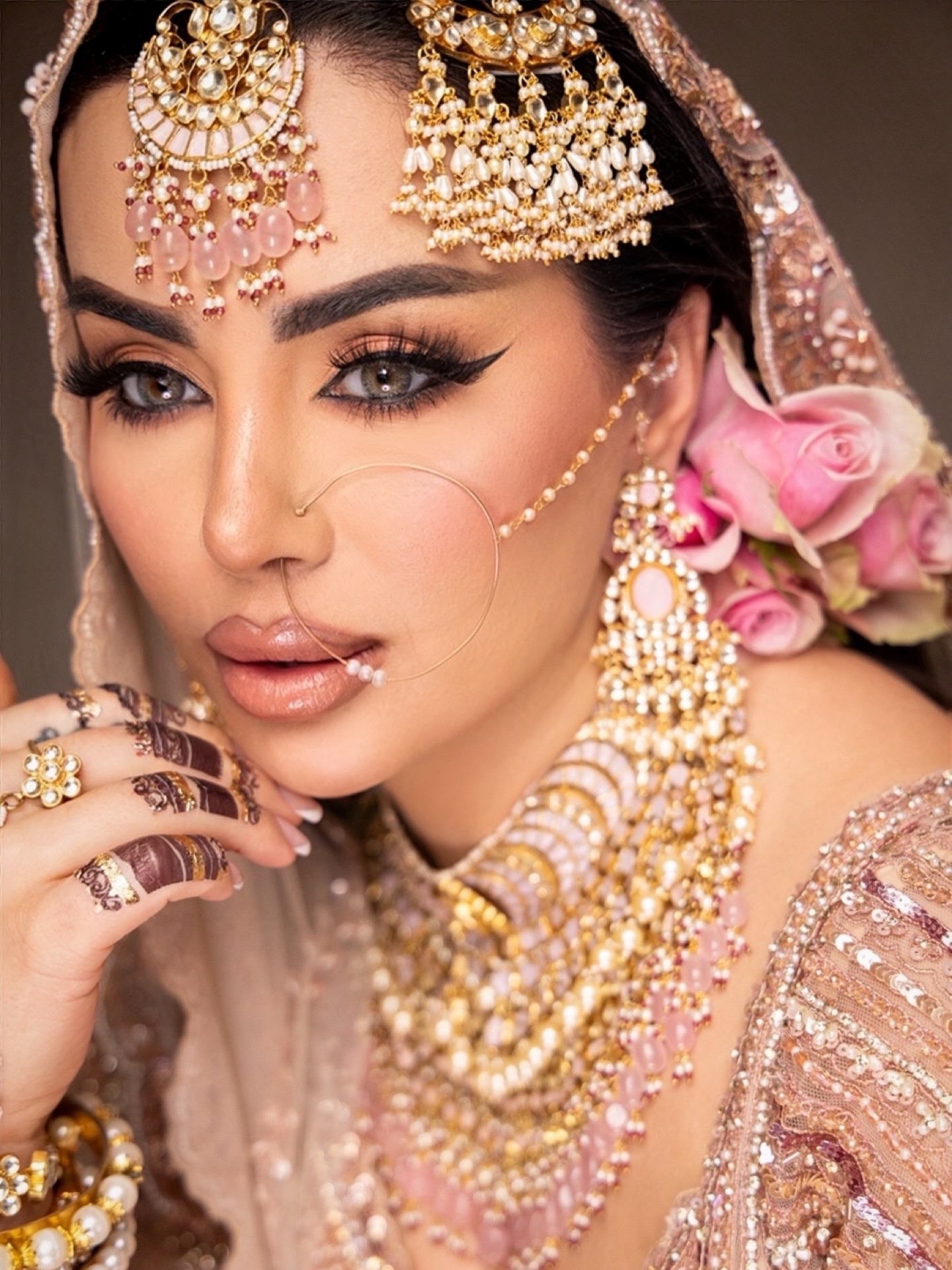 Golden hour bridal portrait