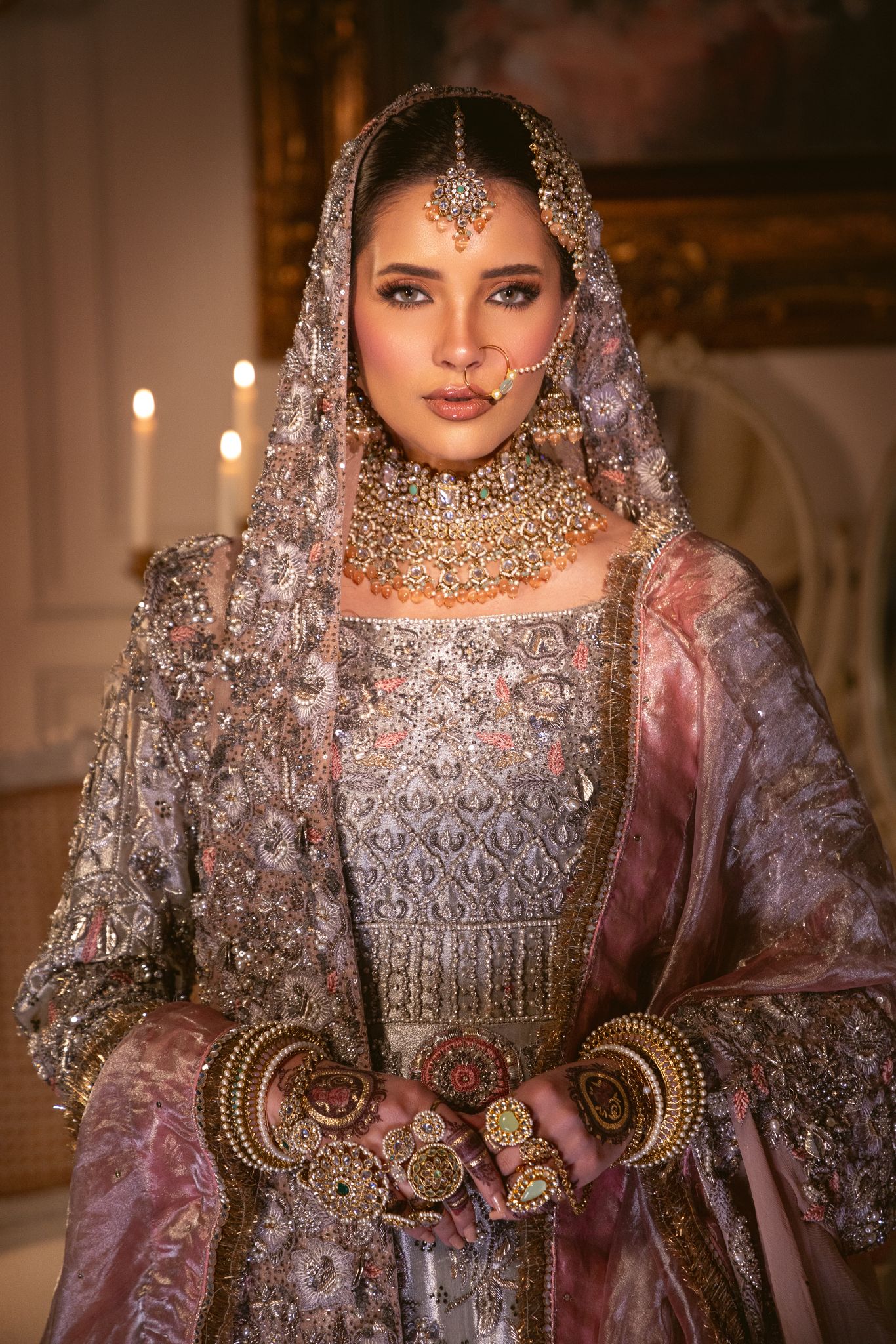 Luminous bridal look